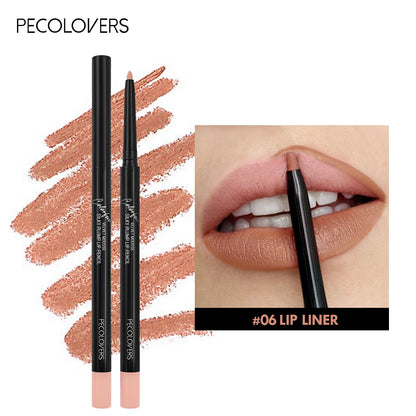 Waterproof Matte Lipliner Pencil – Long Lasting Red Contour Tint, Non-Stick & Moisturizing Lipstick in 12 Colors