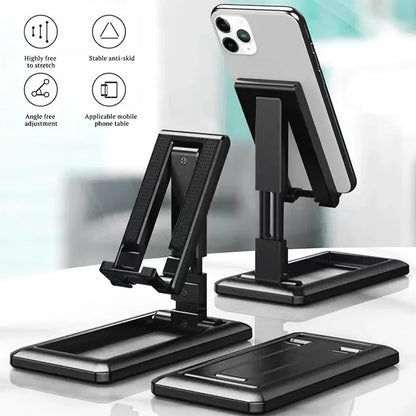 Foldable Tablet & Mobile Phone Desktop Stand – Adjustable Holder for iPad, iPhone, Samsung, Desk Bracket & Smartphone Stand