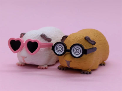 Guinea Pig with Sunglasses Blind Box – Cute Mini Anime Action Figure, Kawaii Desktop Decoration & Collectible Toy, Birthday Gift