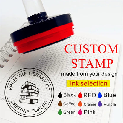Personalized Round Self-Inking Rubber Stamp – Custom Logo & Photosensitive Ink Stamp