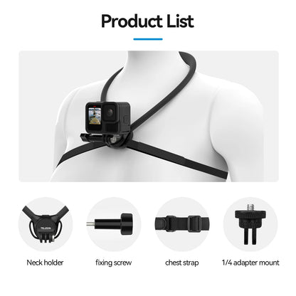 TELESIN 2-in-1 Neck Mount - Universal Phone & Action Camera Holder for GoPro, Insta360 & DJI Osmo Action
