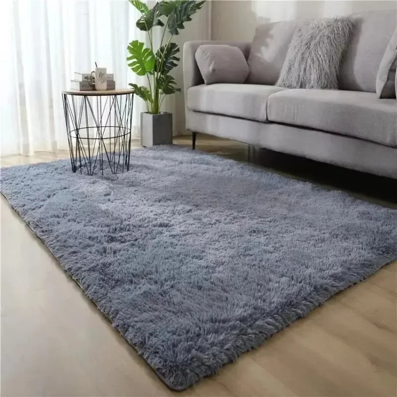 Gradient Silk Wool Bedside Rug – Soft Non-Slip Carpet for Kids’ Room, Bedroom & Living Room, Machine Washable