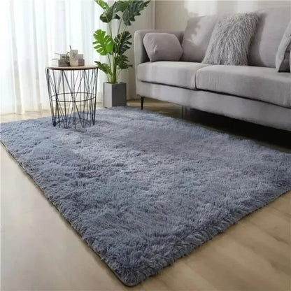 Gradient Silk Wool Bedside Rug – Soft Non-Slip Carpet for Kids’ Room, Bedroom & Living Room, Machine Washable