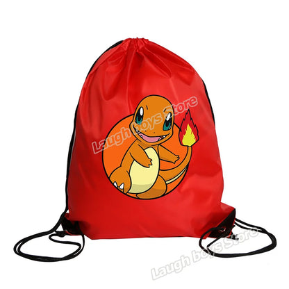 Pokémon Drawstring Tote Bag — Pikachu Character Print, Large Capacity Waterproof Backpack for Kids’ Shopping & Gift