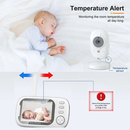 3.5" Video Baby Monitor — Night Vision, 2.4G Two-Way Audio, Temperature Display, Home Security Camera