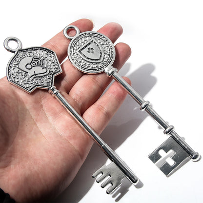 Resident Evil Remake RPD Key Set - Raccoon Police Department Logo Keychain and Cosplay Accessories Gift