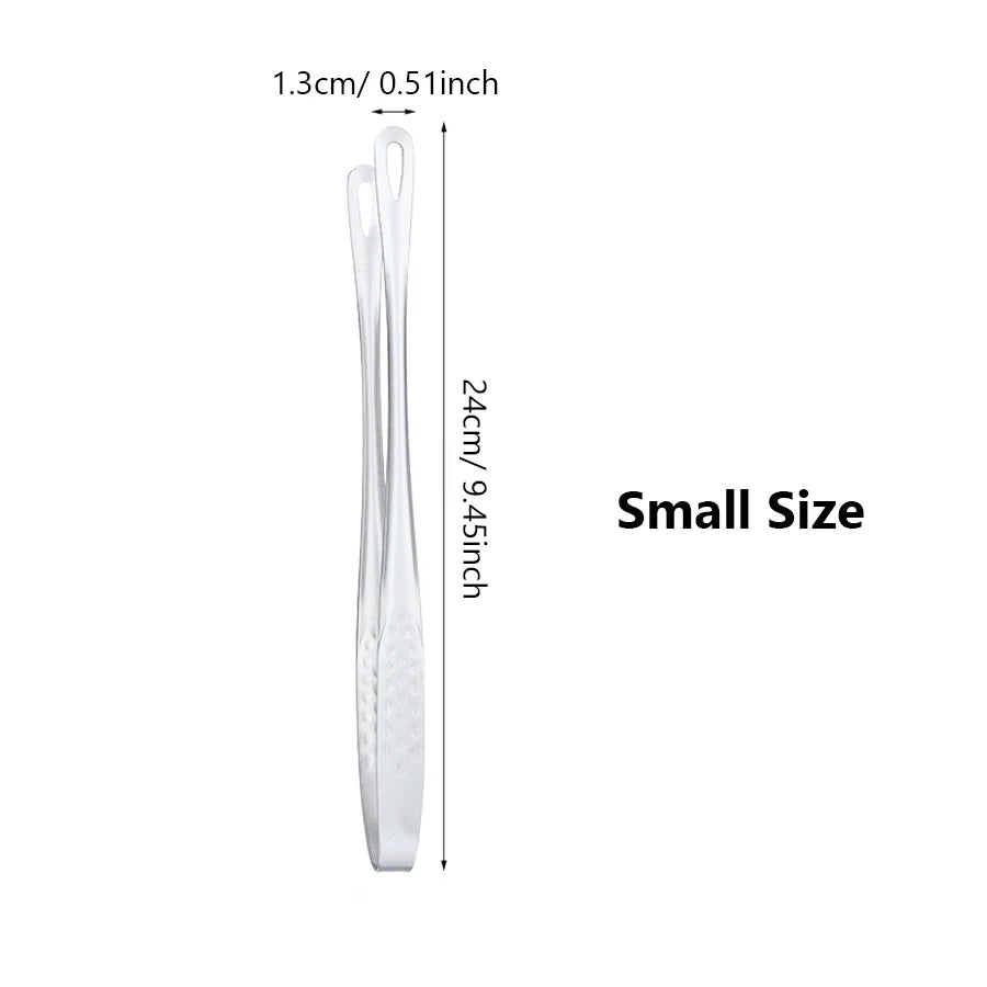 Long Stainless Steel Kitchen Tongs - Non-Slip Heat-Resistant BBQ Grill, Steak & Cooking Utensil Tool