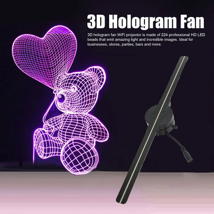 3D Hologram Fan 16.5" WiFi Projector with 224 LED Lights for Store Advertising