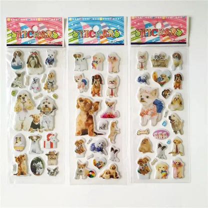 3D Dog & Cat Stickers 6 Sheets - Cute Pet Car Decals Scrapbook Reward Stickers for Kids Gifts
