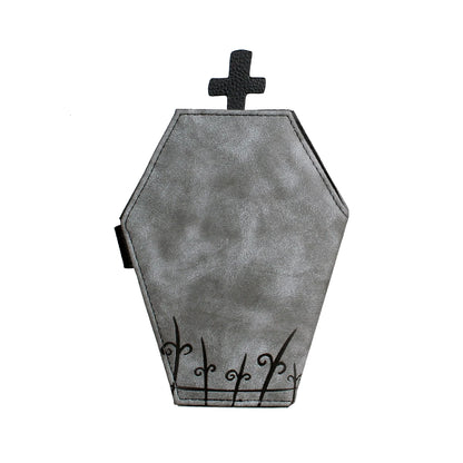 Niche Coffin-Shaped Clutch Wallet – Women's Bifold Coin Purse, Halloween Gift Idea