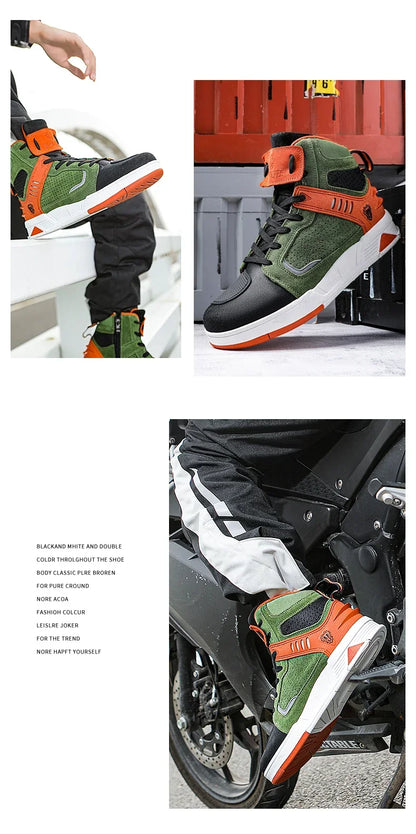2024 Motorcycle Boots for Men & Women - Breathable Motorbike Riding Shoes, Biker Boots, Motorboats Motorcycle Shoes Bota