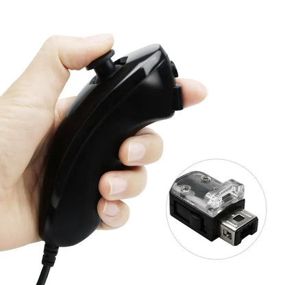 Wired Nunchuck Controller for Nintendo Wii – Curved Game Handle Gamepad Accessory