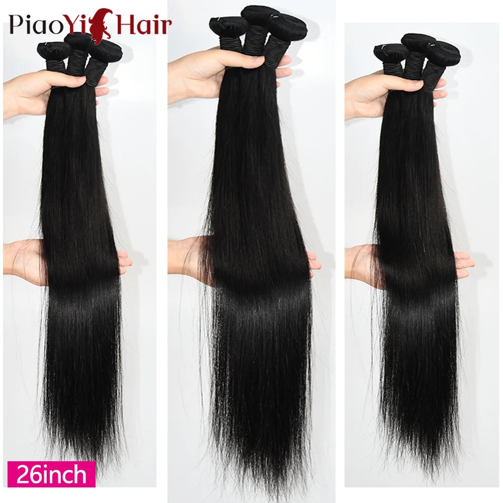 26-40 Inch Straight Human Hair Bundles – Thick Indian Raw Hair, Top Quality Extensions for Women