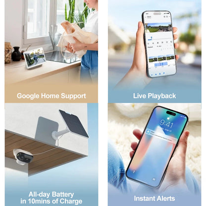 Reolink 4K Solar & Battery Powered Wireless Security Camera – 180° ColorX Night Vision, Outdoor WiFi Camera, AI Home Hub Compatible