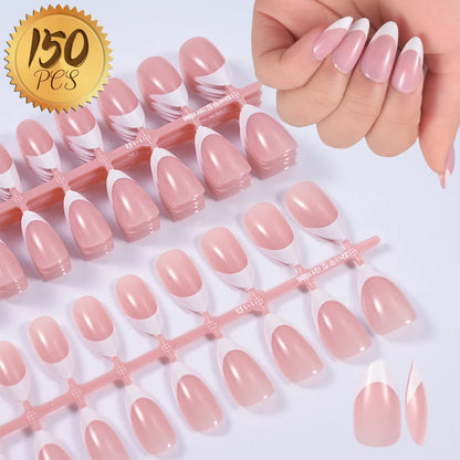 576PCS Colorful Press-On Fake Nails Set – Black & Red Oval/Square Short Full Cover Nail Tips for Salon-Style Nail Art
