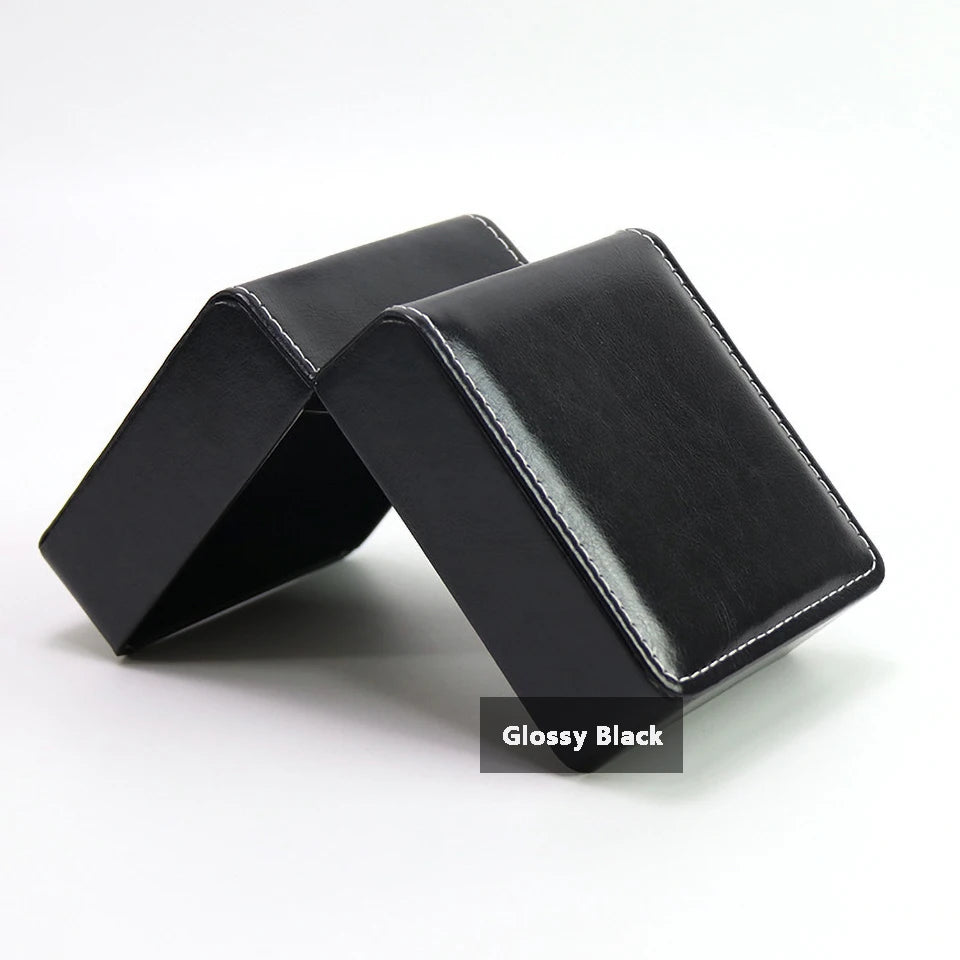 Lnofxas Black Single Watch Gift Box — PU Leather Wristwatch Display Case with Pillow, Organizer for Men