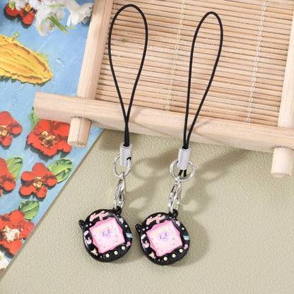 Mini Tamagotchi Alloy Keychain Pendant - Kawaii Miniature Virtual Pet Charm for Phones, Dolls and DIY Decorations