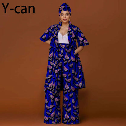 African Ankara 2-Piece Suit Set for Women - Traditional Print Jacket & Pants for Office, Business & Party Wear