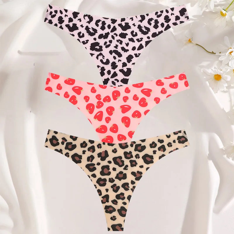 3PCS Women’s Sexy G-String Set - Colorful Seamless Bikini T-Back Low Waist Lingerie Underwear