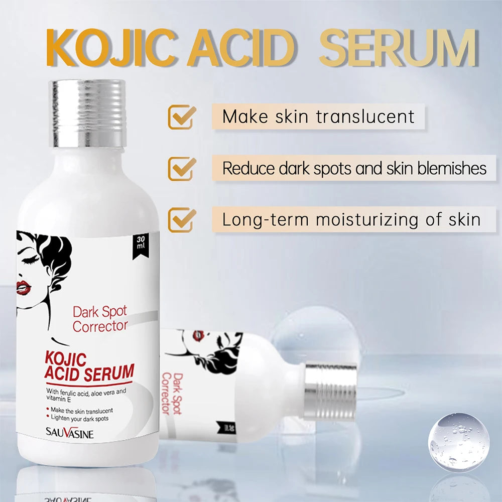 Kojic Acid Serum 30ml – Strong Brightening & Whitening Cream for Dark Spots, Fine Lines, Anti-Aging Skin Care
