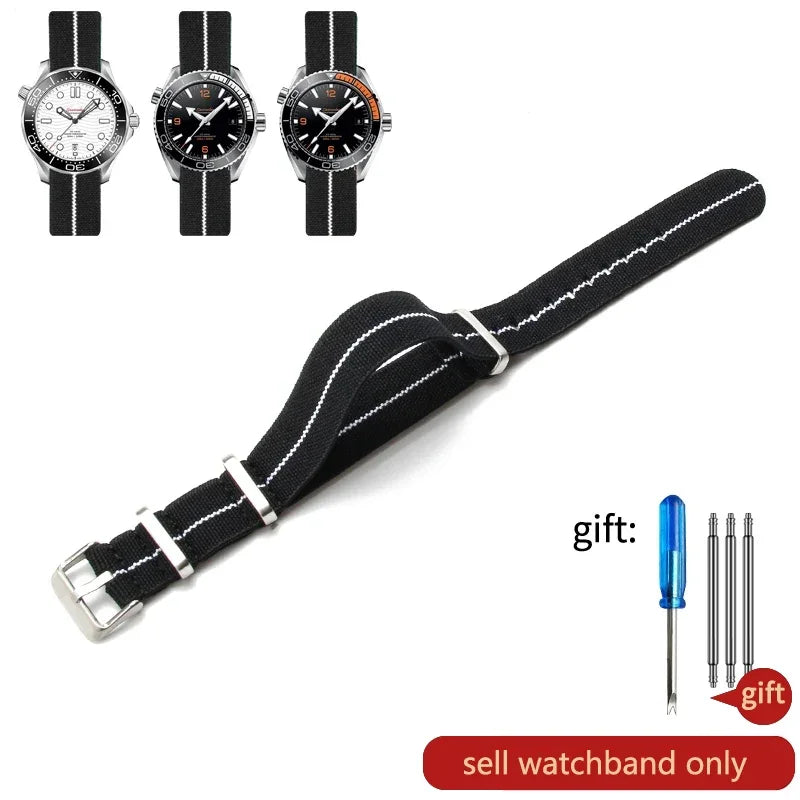 60's French Army Nylon Watch Strap - Woven Military Watch Band for Rolex, Seiko, Tudor & Omega