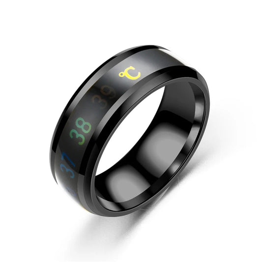 Smart Stainless Steel Mood Ring – Temperature Sensitive Couple Ring, Waterproof Intelligent Color Changing Jewelry Accessories