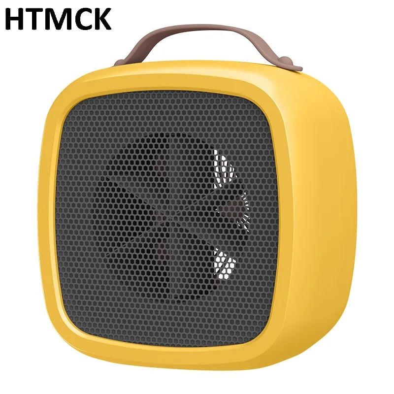 HTMCK 500W Portable Mini Space Heater - PTC Ceramic Heating Fan, Quiet Fast Warm-Up for Home and Office Use