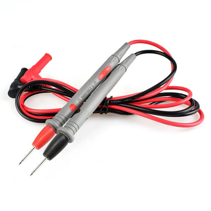 Universal Digital Multimeter Test Leads with Alligator Clips - Soft Silicone Needle-Tip Probes for LED Testing