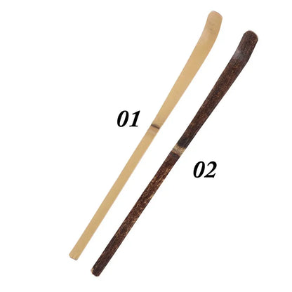 Small Bamboo Tea Sticks – Matcha Spoon, Black Bamboo Wood Tea Shells Leaf Spatula, Handmade Spice Kitchen Tool Teaware