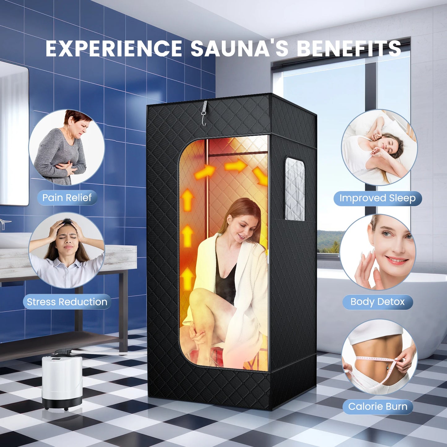 Full Body Home Steam Sauna Set – 2.6L Single-Person Spa with Time & Temperature Remote Control for Detox Therapy