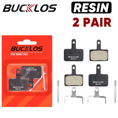 BUCKLOS Resin Disc Brake Pads - Wear-Resistant Hydraulic MTB Brake Pads Compatible with Shimano B01S, B03S & B05S