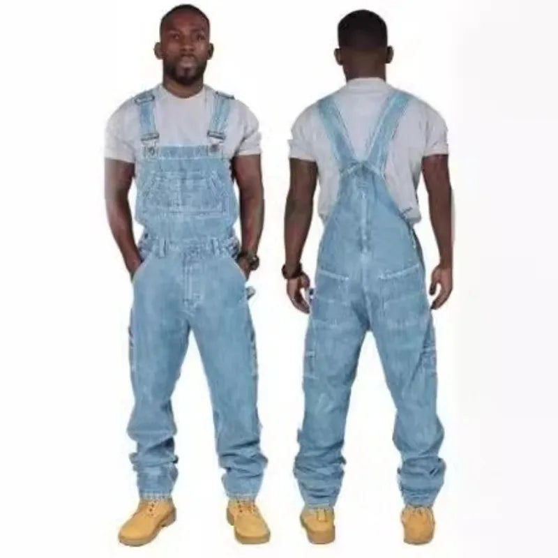 Men’s Denim Overalls - 2026 Fashion Jumpsuit Jeans with Adjustable Suspenders