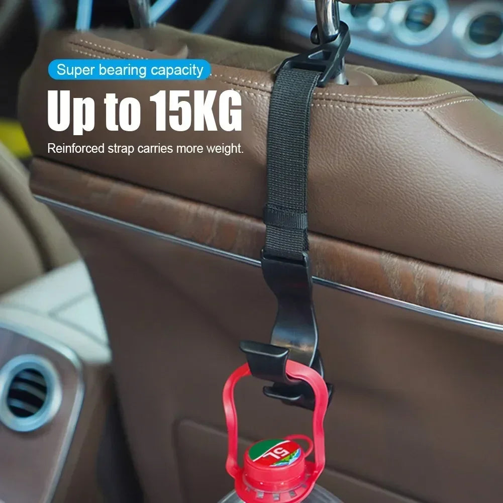 2PCS Car Back Seat Hooks — Multi-Function Headrest Hangers for Umbrella, Bags & Auto Interior Storage