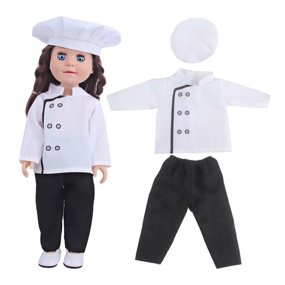 Doll Clothing Set – Firefighter, Student, Graduation, Artist & Athlete Outfits for 18-Inch American & 43cm Baby Newborn OG Girl Dolls