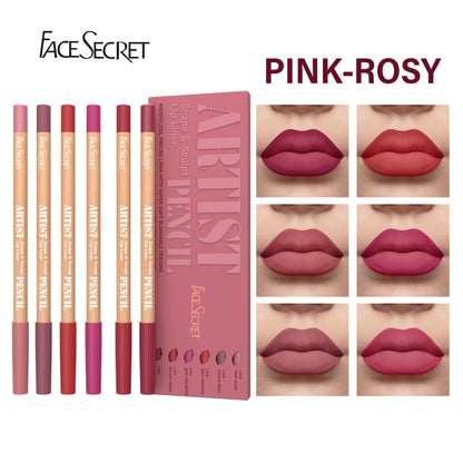 Face Secret Artist Shape Sculpt Matte Lip Liner Pencil Set – Weightless, Precise & Soft Blendable Texture
