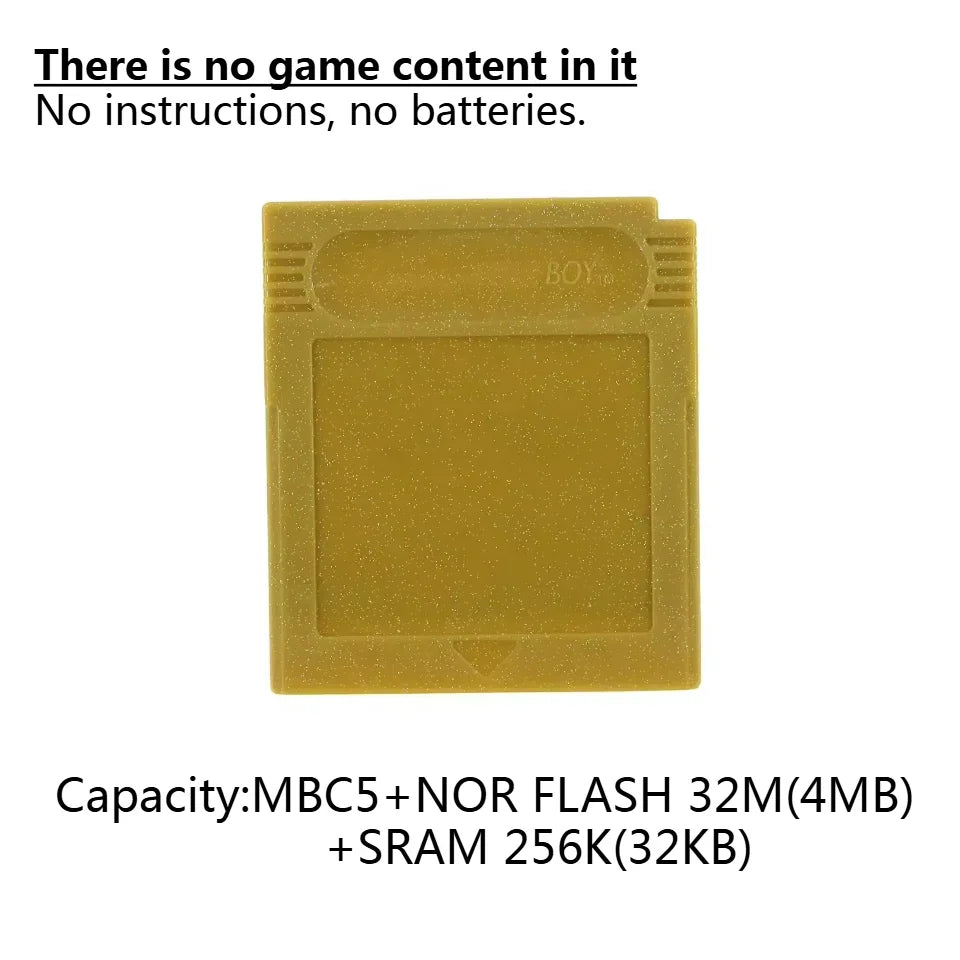 GBC Blank Game Cartridge - Customizable Burnable Game Card with Multicolor Shell, No Battery or Manual Included