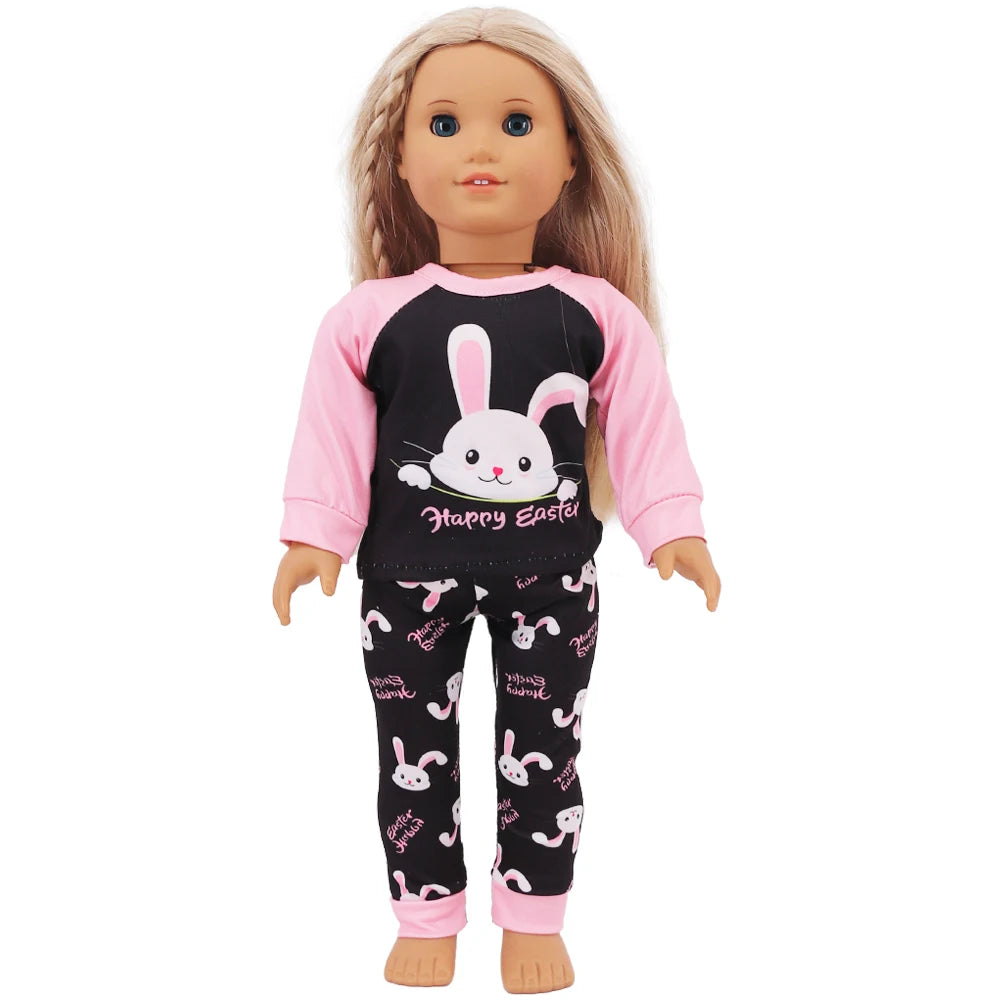 Doll Clothes Multi-Style Daily Set – Pajamas & Home Wear for 43cm Born Baby Dolls & 18-Inch American Dolls, Our Generation Toy Gift
