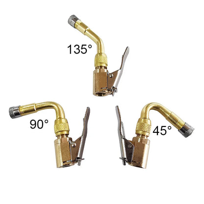 Valve Core Nozzle Extension Rod Set for Tire Inflation - 45°/90°/135° Tubes for Bicycles, Motorcycles, Automobiles and Motorboats