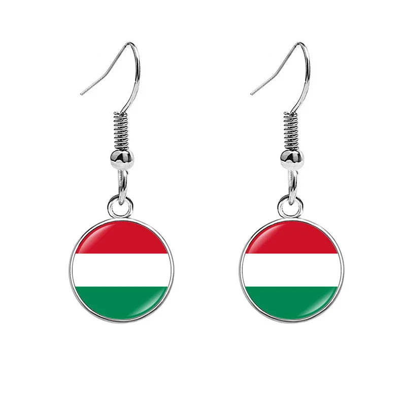 South & North America Flag Earrings - Patriotic Country Pride Drop Dangle Jewelry Gifts for Women
