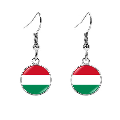 South & North America Flag Earrings - Patriotic Country Pride Drop Dangle Jewelry Gifts for Women