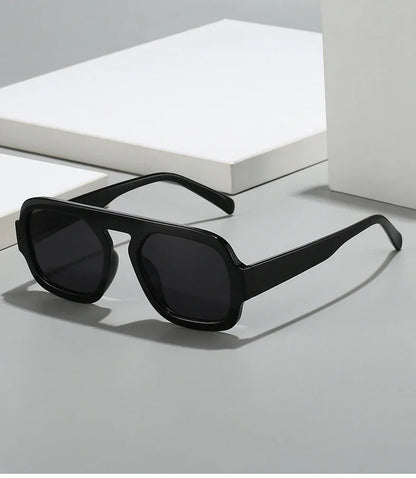 JNPCXI Retro Square Sunglasses – Fashion Gradient UV400 Shades for Men & Women, Punk Style