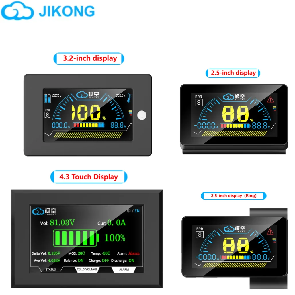 JIKONG BMS 3.2-Inch LCD Display - Intelligent Battery Level Monitor for JK BMS Systems