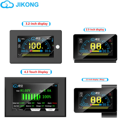 JIKONG BMS 3.2-Inch LCD Display - Intelligent Battery Level Monitor for JK BMS Systems