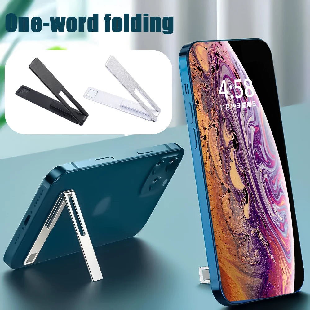 Ultra-Thin Metal Folding Phone Holder | Invisible Back Stick Desktop Holder | Portable Mobile Support Stand