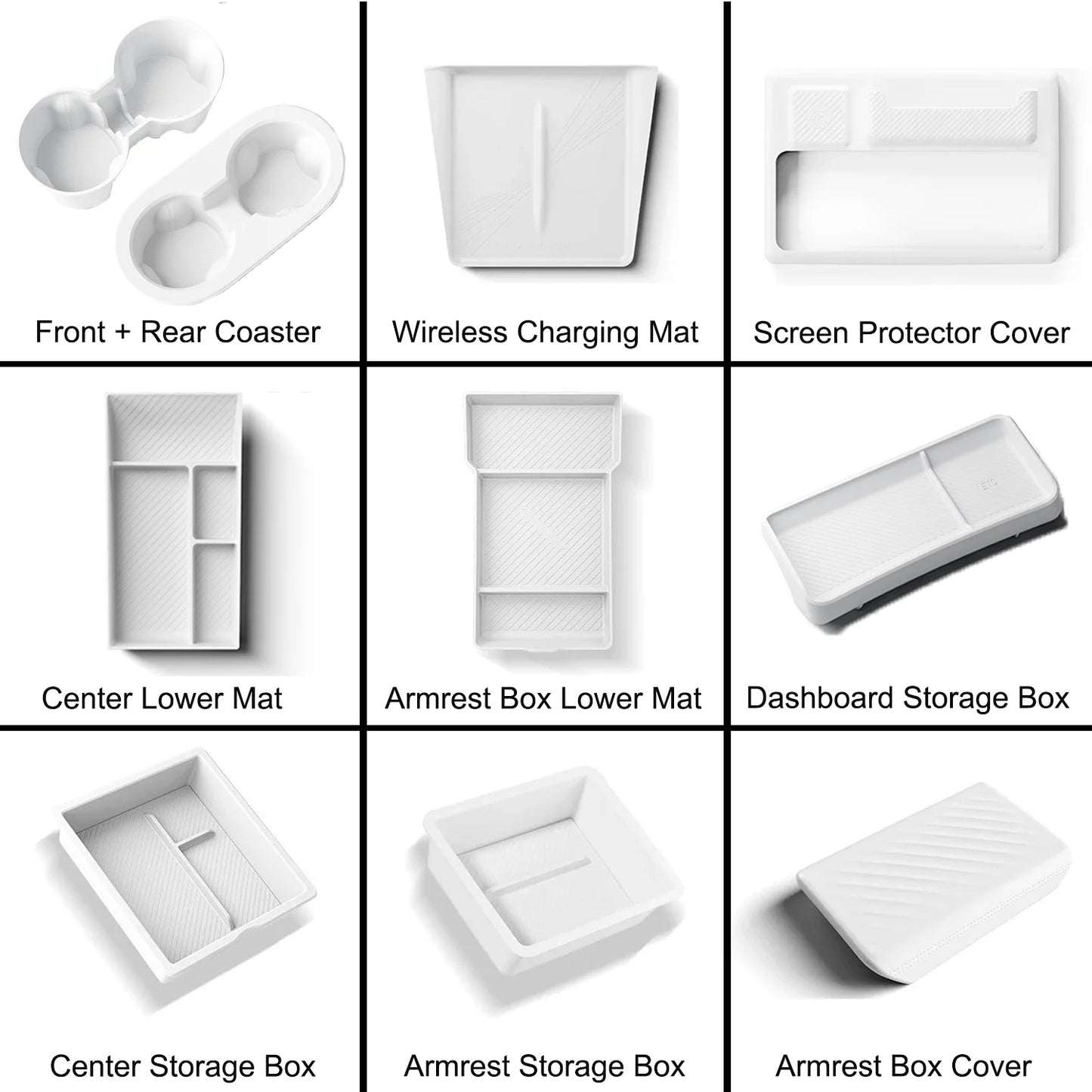 Tesla Model Y Juniper 2025 Center Console Armrest Organizer – Cup Holder & Storage Box Interior Upgrade Kit