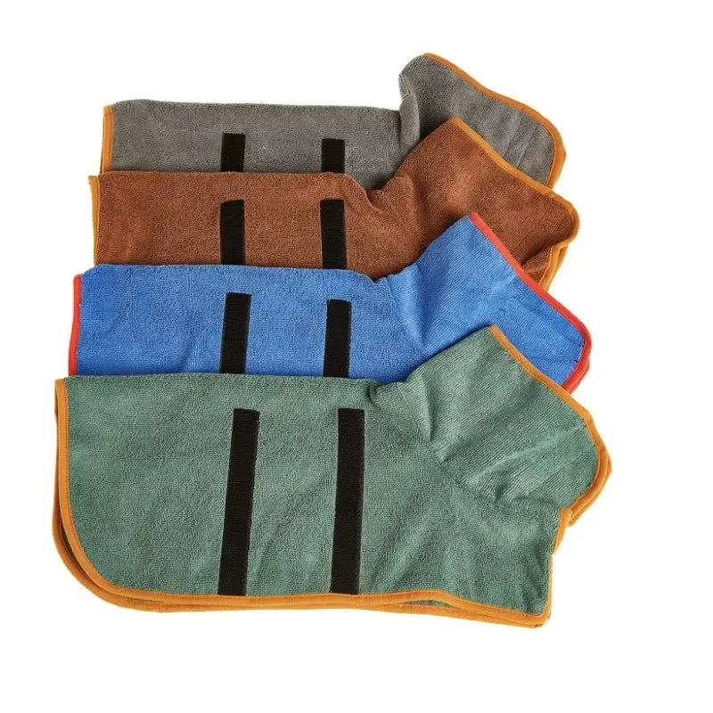 Absorbent Quick Dry Pet Bathrobe – Dog & Cat Bath Towel Robe for Small & Large Pets, Fast Drying Pet Cleaning Supplies