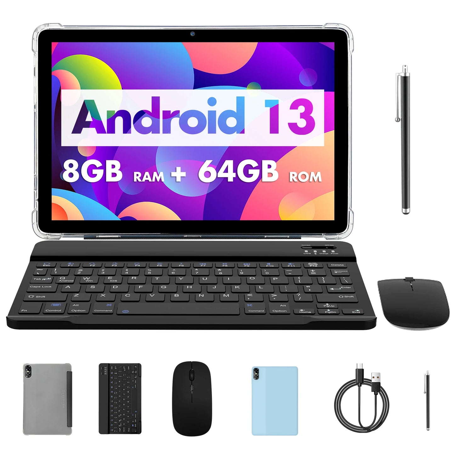 PRITOM TOUCH 10 Plus 10″ Android 13 Tablet — 8GB RAM + 64GB Storage (Expandable 1TB), WiFi 6, Dual Speakers, BT5.0, 2.0GHz, Google GMS