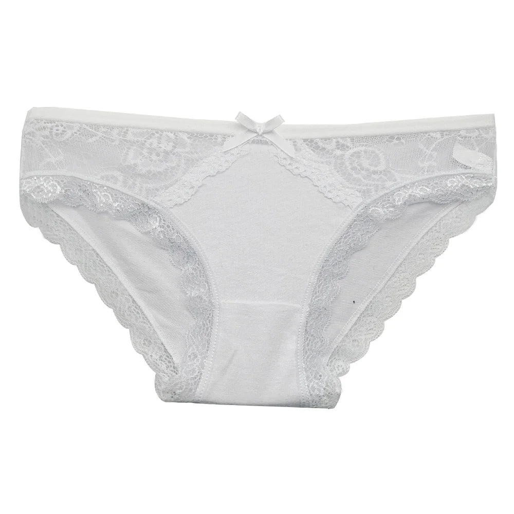 5-Pack Women’s Low Rise Lace Panties — Sexy Cotton Lingerie Briefs