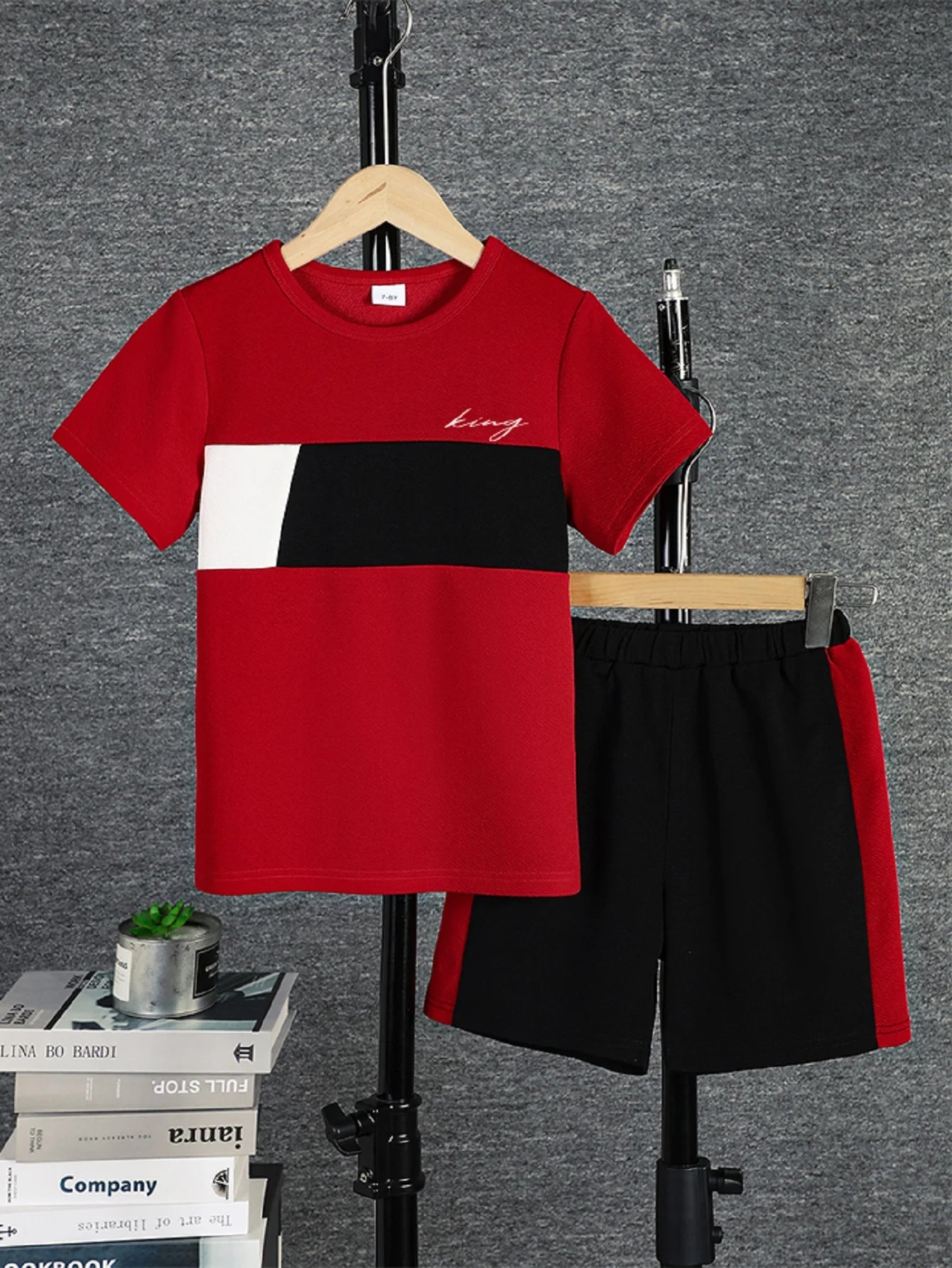 2pcs Boys Casual Colorblock T-Shirt & Shorts Set – Comfortable Summer Kids Clothes