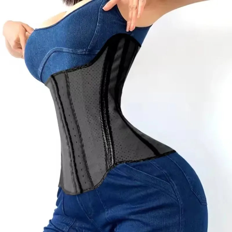 5XS-4XS Latex Rubber Waist Trainer – High Compression 25 Steel Bone Corset Shapewear, Belly Body Shaper Fajas Colombian Girdle Belt